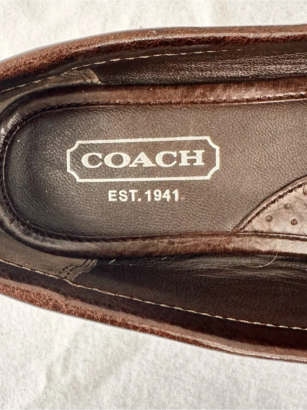 Coach Metallic Gray Leather Bit Loafers - Women's